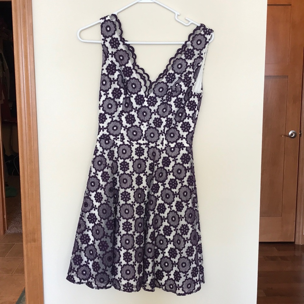 Purple and white floral dress